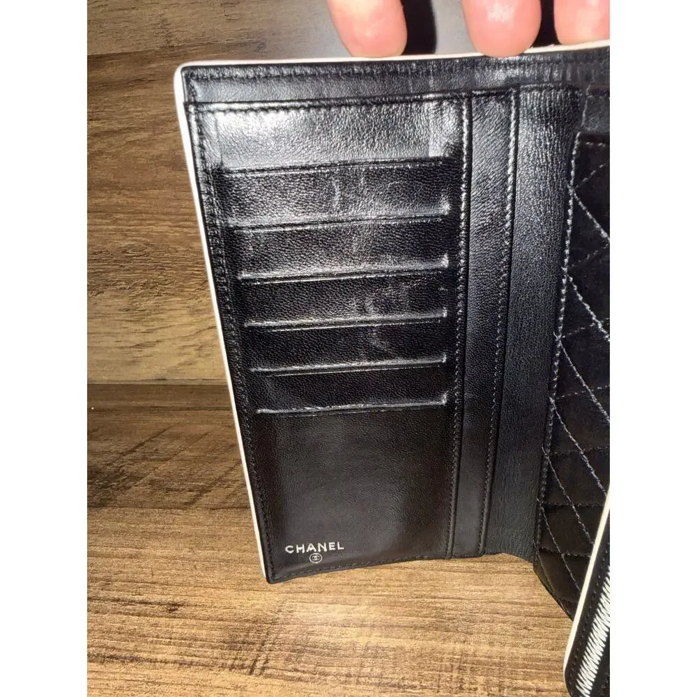 Rare Chanel Reissue 2.55 ZigZag Stitch Long Flap Wallet Black Leather Silver HW